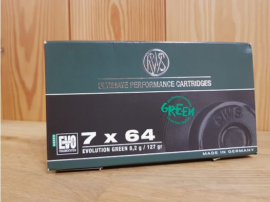 RWS MUNITION KAL. 7X64 EVOLUTION GREEN 127 GR