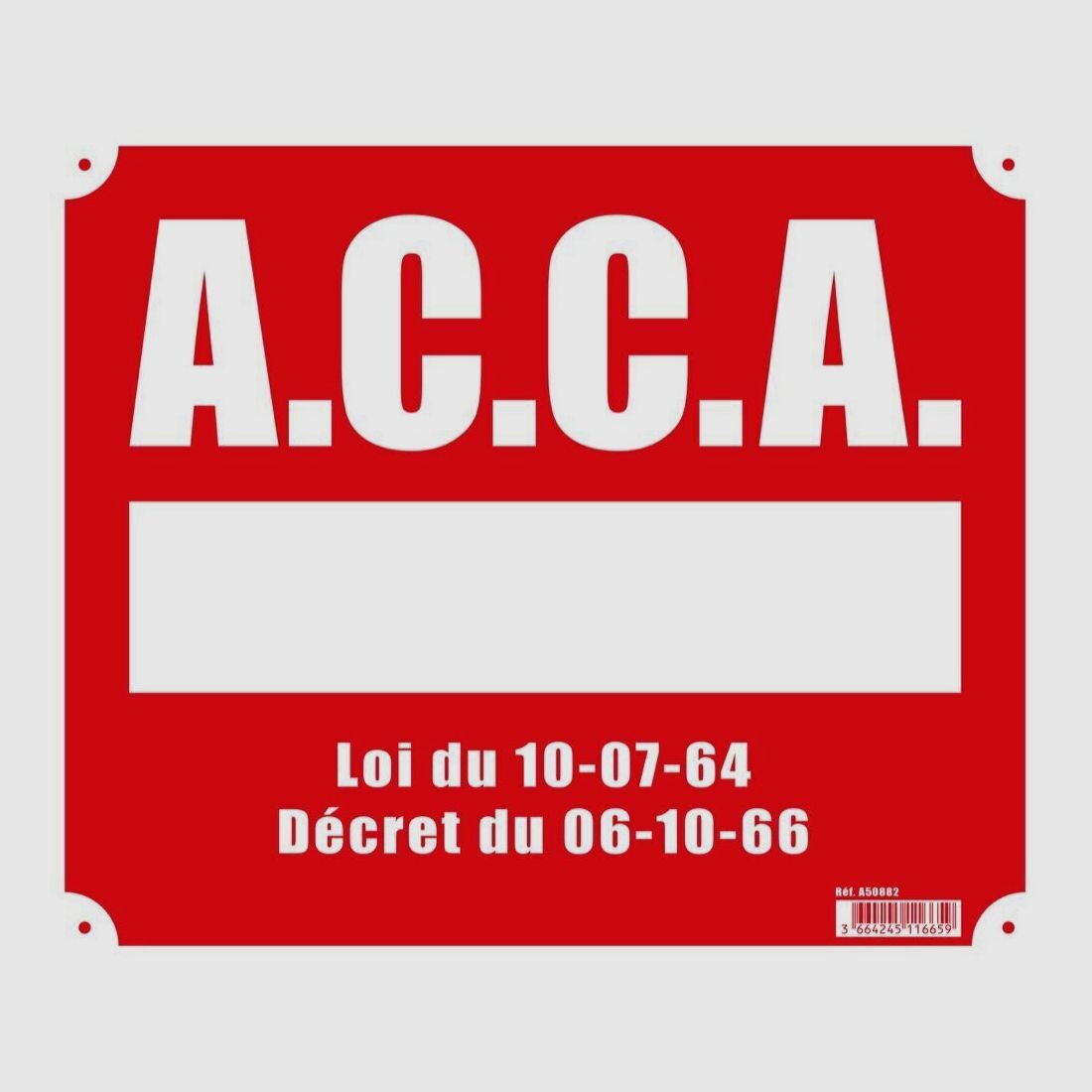 Schild »A.C.C.A. » 30 x 25 cm Akylux