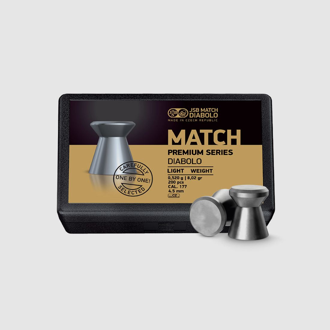 Flachkopf Diabolos JSB Match Premium Kaliber 4,5 mm 0,52 g glatt 200 StĂĽck