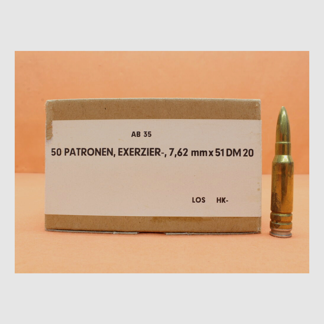 Huck	 Deko-/Sammlermunition .308Win Exerzierpatrone 7,62x51 BUND/ BGS 50 Stück in Originalverpackung