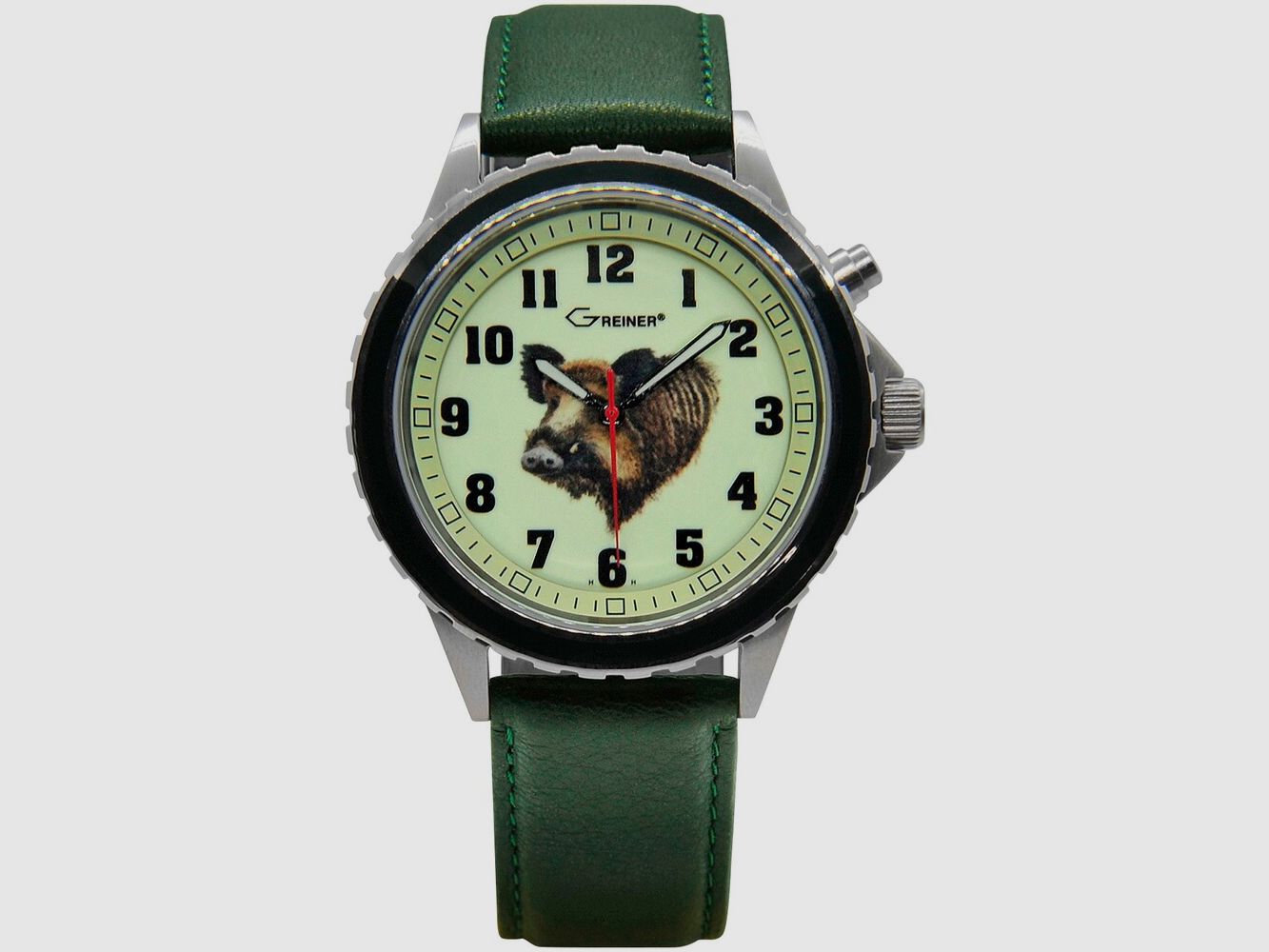 Greiner Watch seat (Motif «Boar» – leather bracelet (Greiner: 1.00.1-D-L)), imagen 1 de 3
