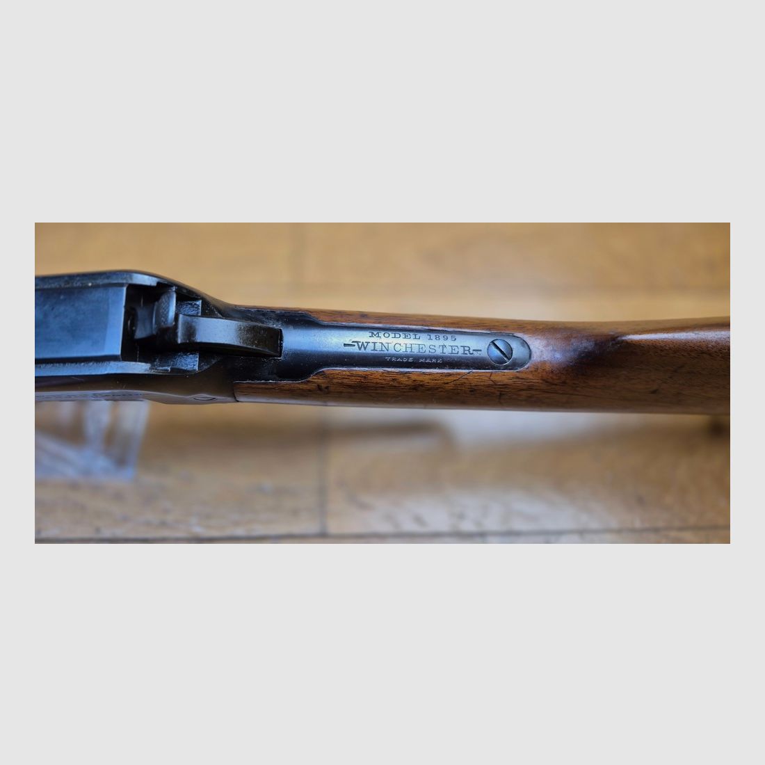 Zeer zeldzaam "echte" Winchester repetitiegeweer model 1895 Made in USA – Kal. 30.06 Springfield – Originele Winchester fabricage New Haven van 1911! – Import uit het Duitse Rijk voor 1914 – Prachtig walnoothout van klasse IV – Originele bluing van 98% bijna perfect – Zeer mooie markeringen van "echte" Winchester (niet Japan na 1985) – Prachtige loop en perfecte mechanica – Wapen in originele staat in uitzonderlijke staat – Categorie D §e)! – Zeer zeldzaam en in uitstekende staat++, afbeelding 21 van 38