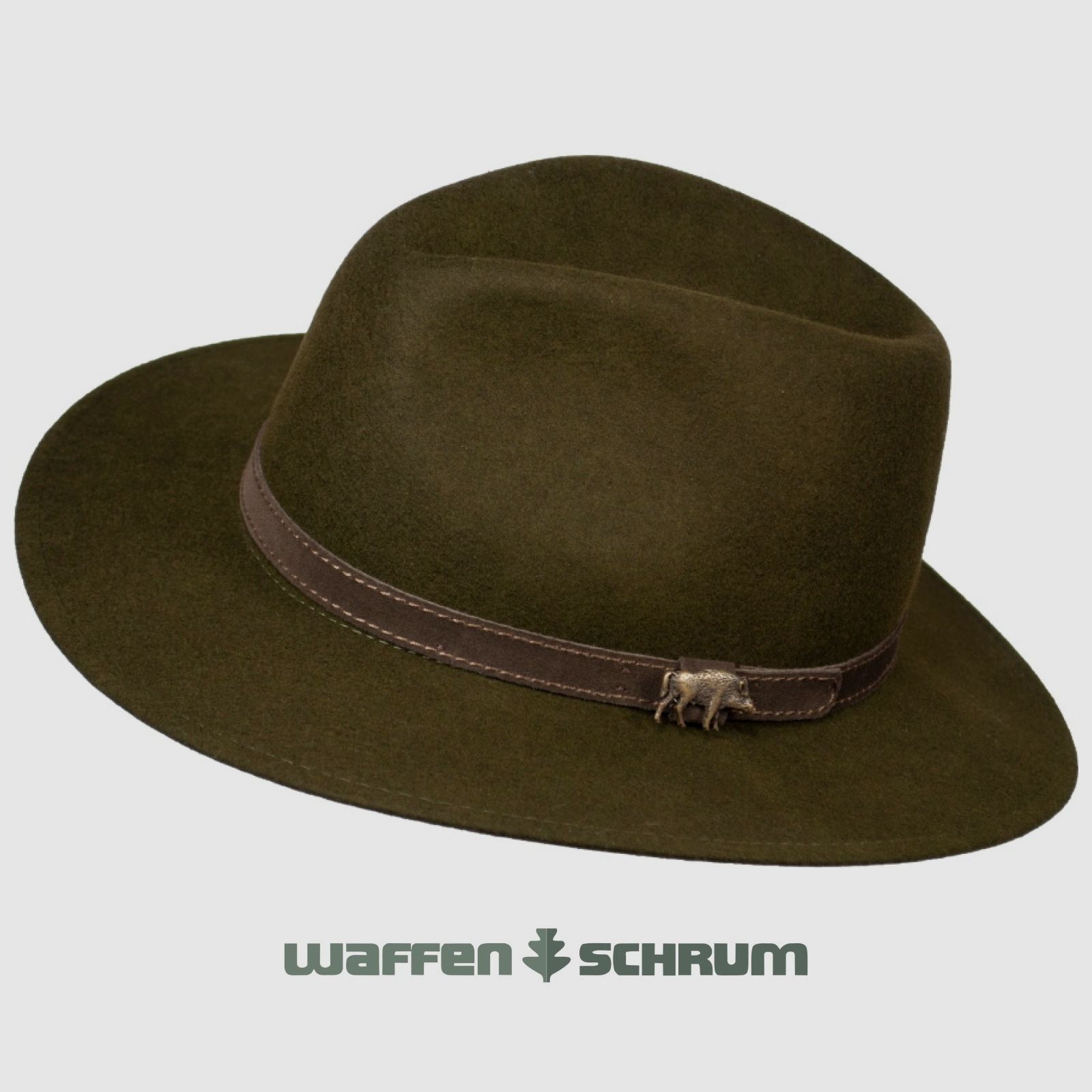 Sombrero de fieltro Skogen con orejeras verde oscuro