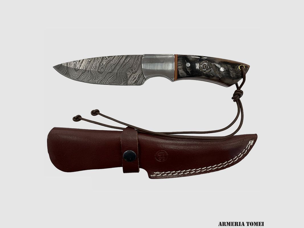 Messer – 39 Outdoor – Damaskus Horn 23,5 cm, Bild 1 von 3