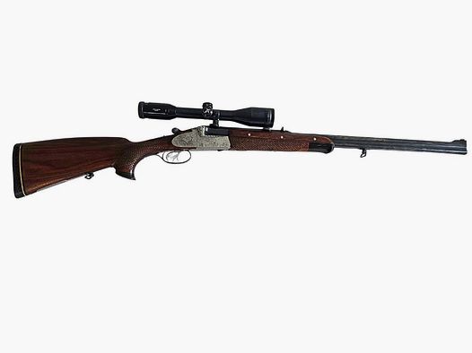gebr. SODIA Bergstutzen mit lg. Seitenplatten und Schaftmagazin und montiertem SWAROVSKI Habicht 6x42S Abs. 7A, Zustand: Gut Kal. 5,6x50RMag.