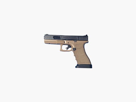 P01 GBB Airsoft Pistolet z Grip Stippling w Tan | Delta Armory