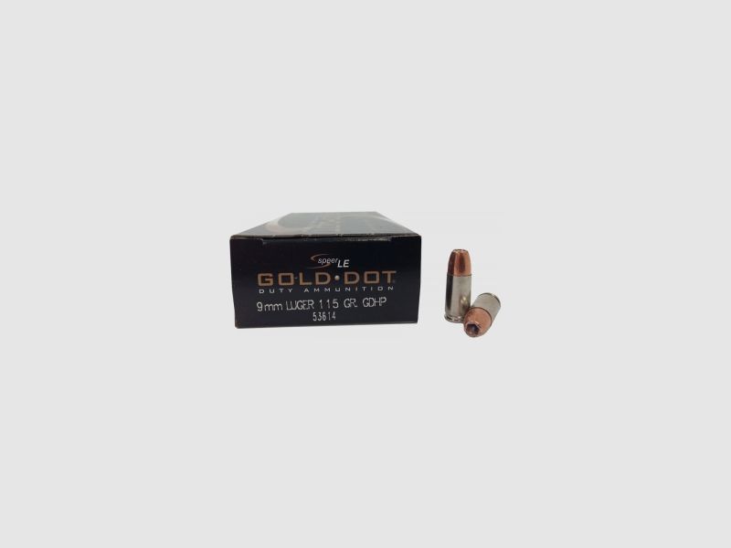 Speer Gold Dot 9mm Luger 115GR GDHP 50 cartouches