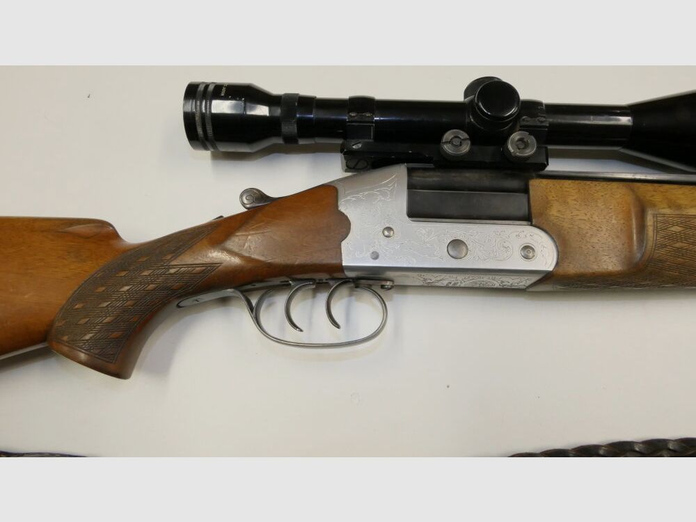 Heym used weapon Bockbüchsflinte Heym Mod22 SE in caliber 7x57R and 16/70 including ZF telescope sight Tasco Optic