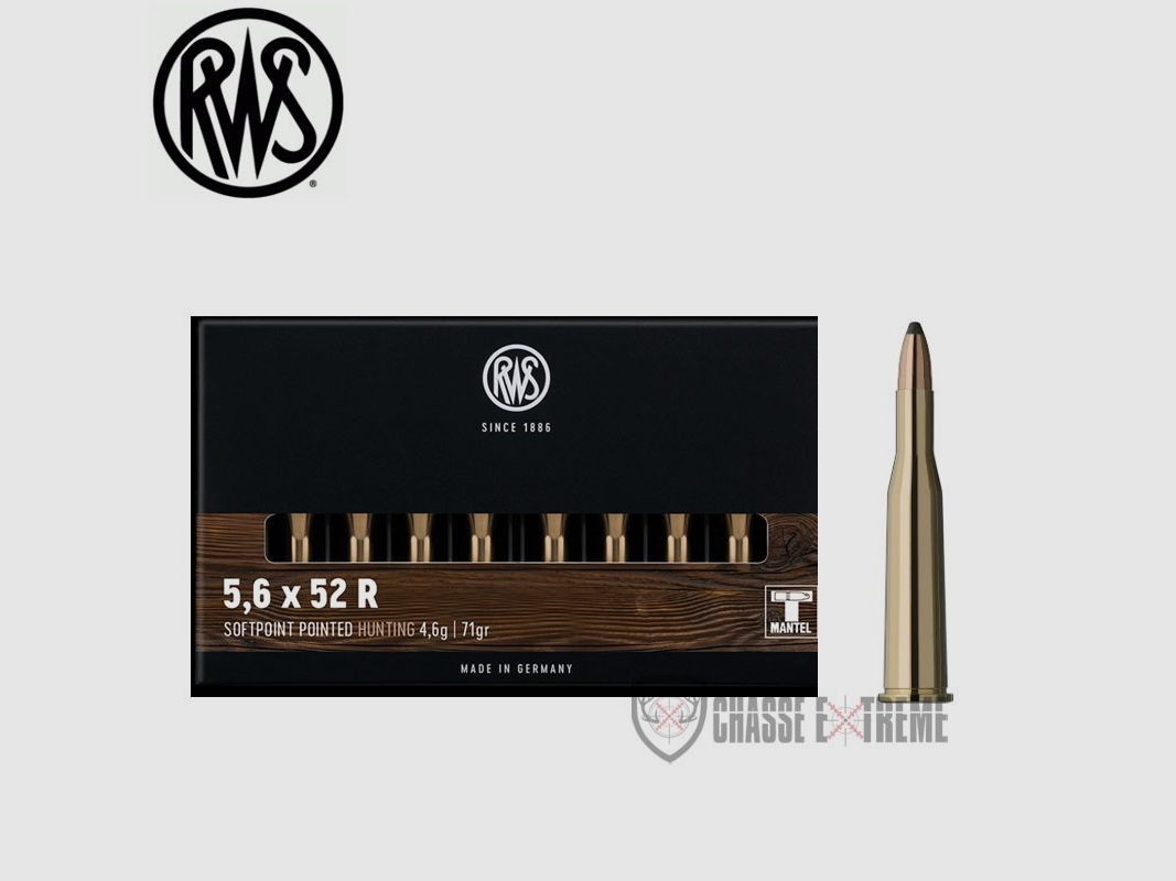20 Patronen RWS Kal. 5.6X52R 71gr TMS