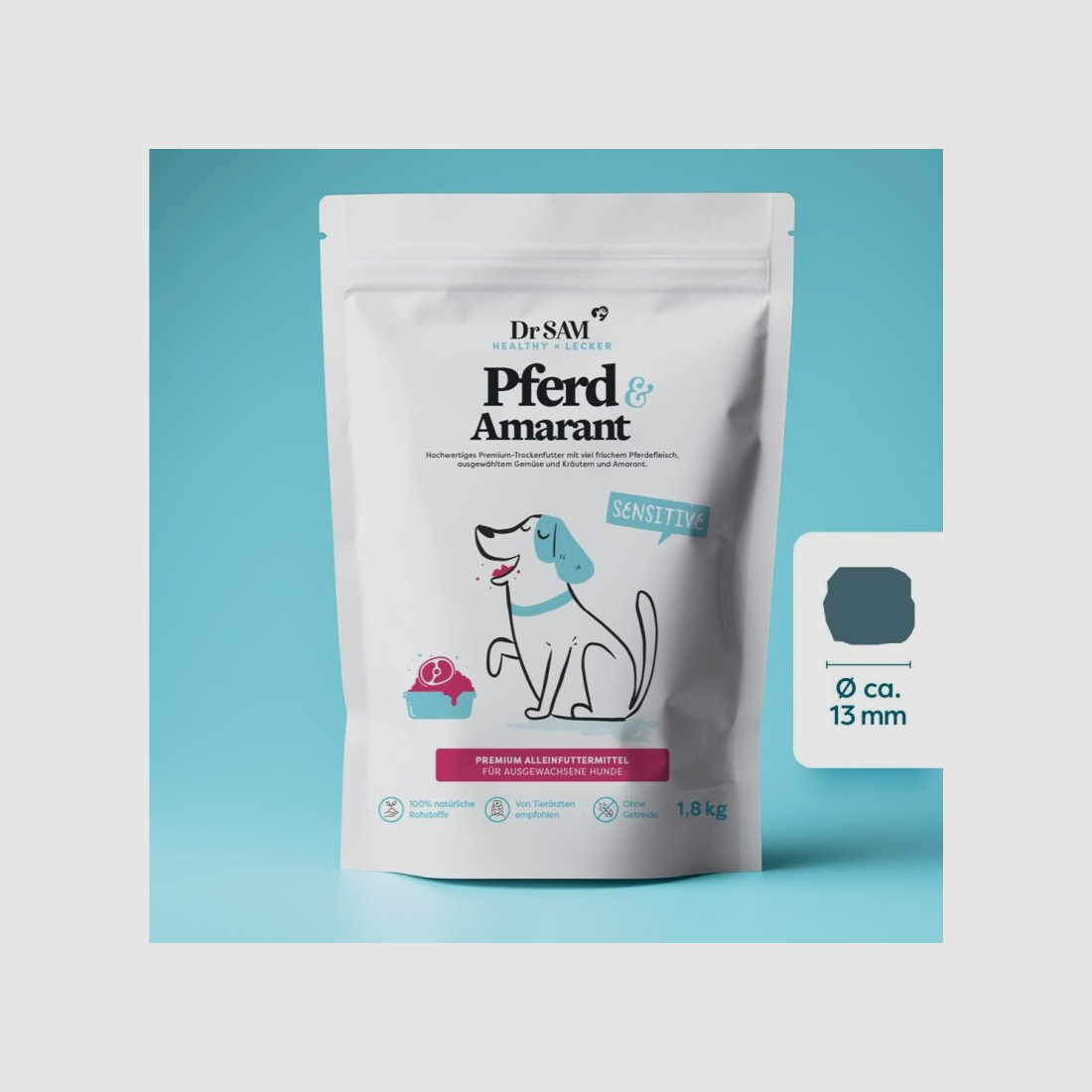 Dr. Sam Hunde Trockenfutter Pferd & Amarant 1,8kg