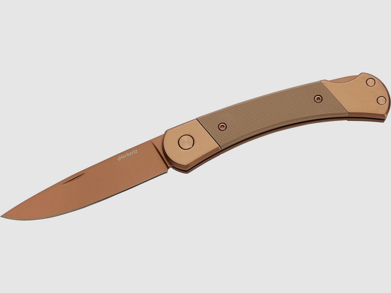 Herbertz pocket knife titanium coating rose gold D2 medium