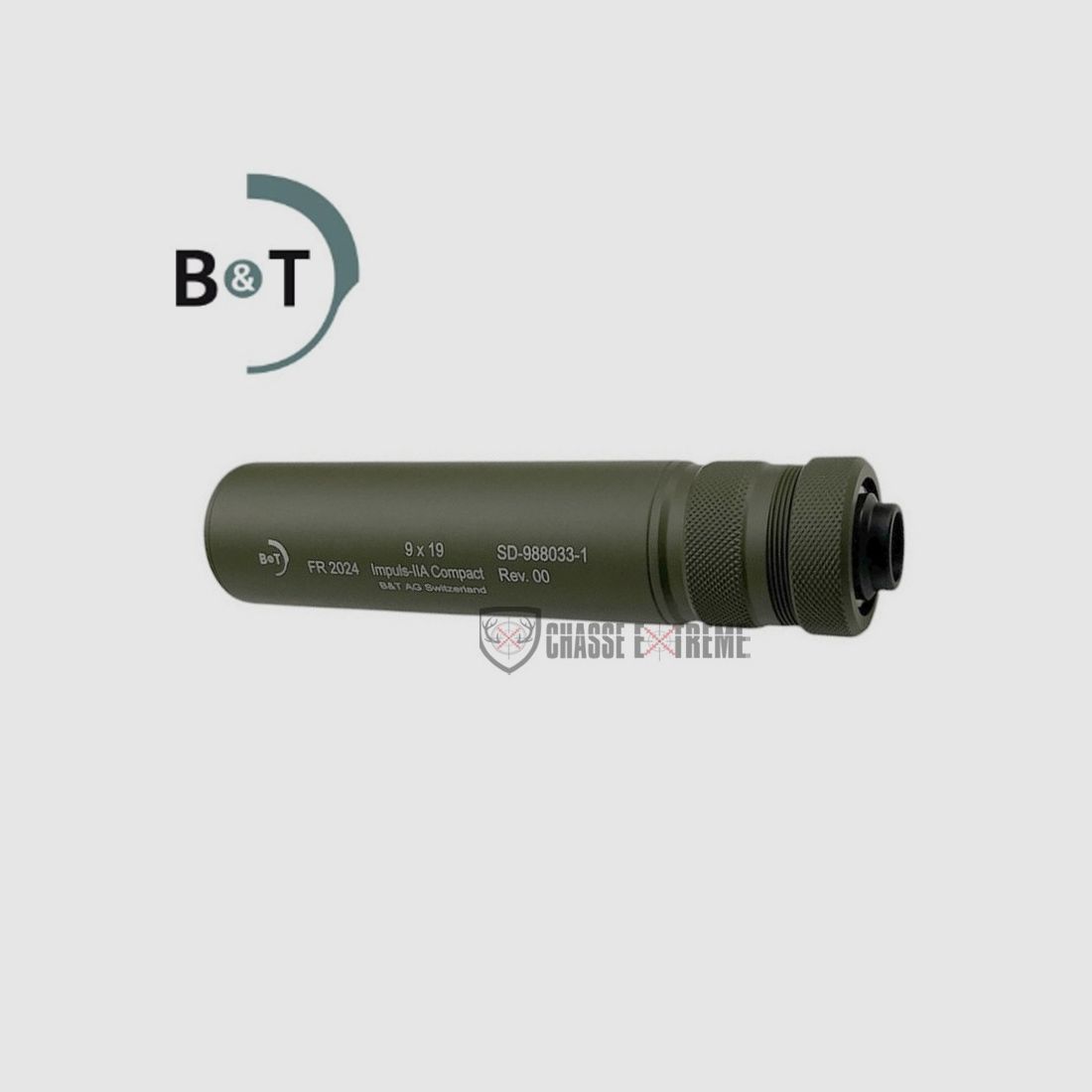 Suppressor B&T Impuls-IIA Compact M13.5x1 G Cal 9x19 Green Od