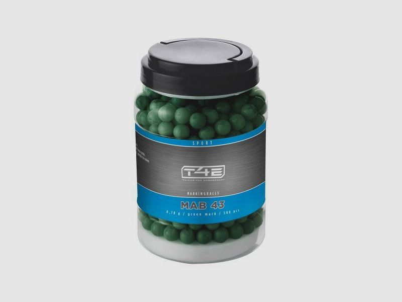 T4E Sport MAB 43 .43, 0,78 g, Green Mark, 500 pz, contenitore, immagine 1 di 4