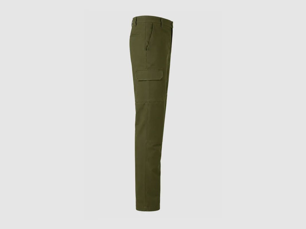 Pantaloni da uomo Basic kaki in policotone con 6 tasche e ginocchia rinforzate, immagine 8 di 12