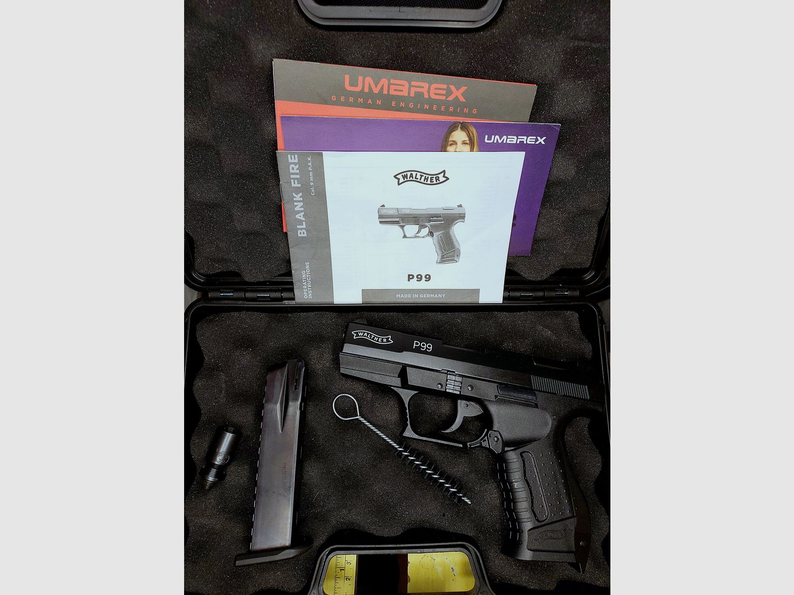 Walther P99 Schreckschuss Pistole 9mm P.A.K. (PTB 762) P 99 OVP mit Koffer.