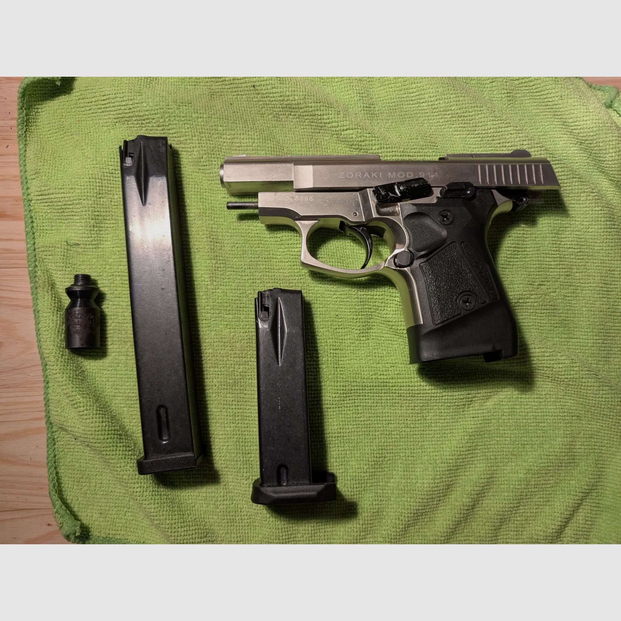 Zoraki Mod. 914 9mm P.A.K. PTB 922 incluido funda y 2 cargadores