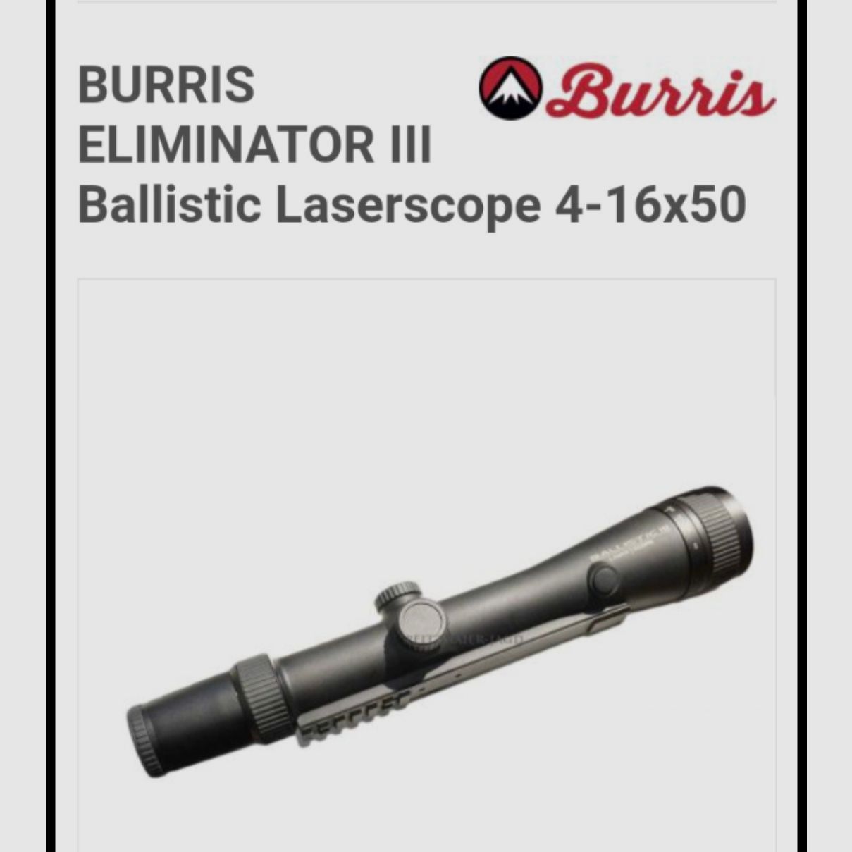 Burris Ballistic LaserScope III 4-16x50