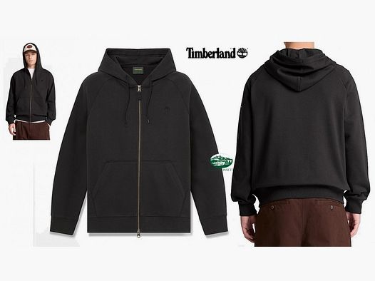 TIMBERLAND Hoodie met Rits Exeter River in Zwart