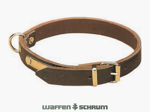 AKAH Schnallhalsband Leder mit Adressanhänger