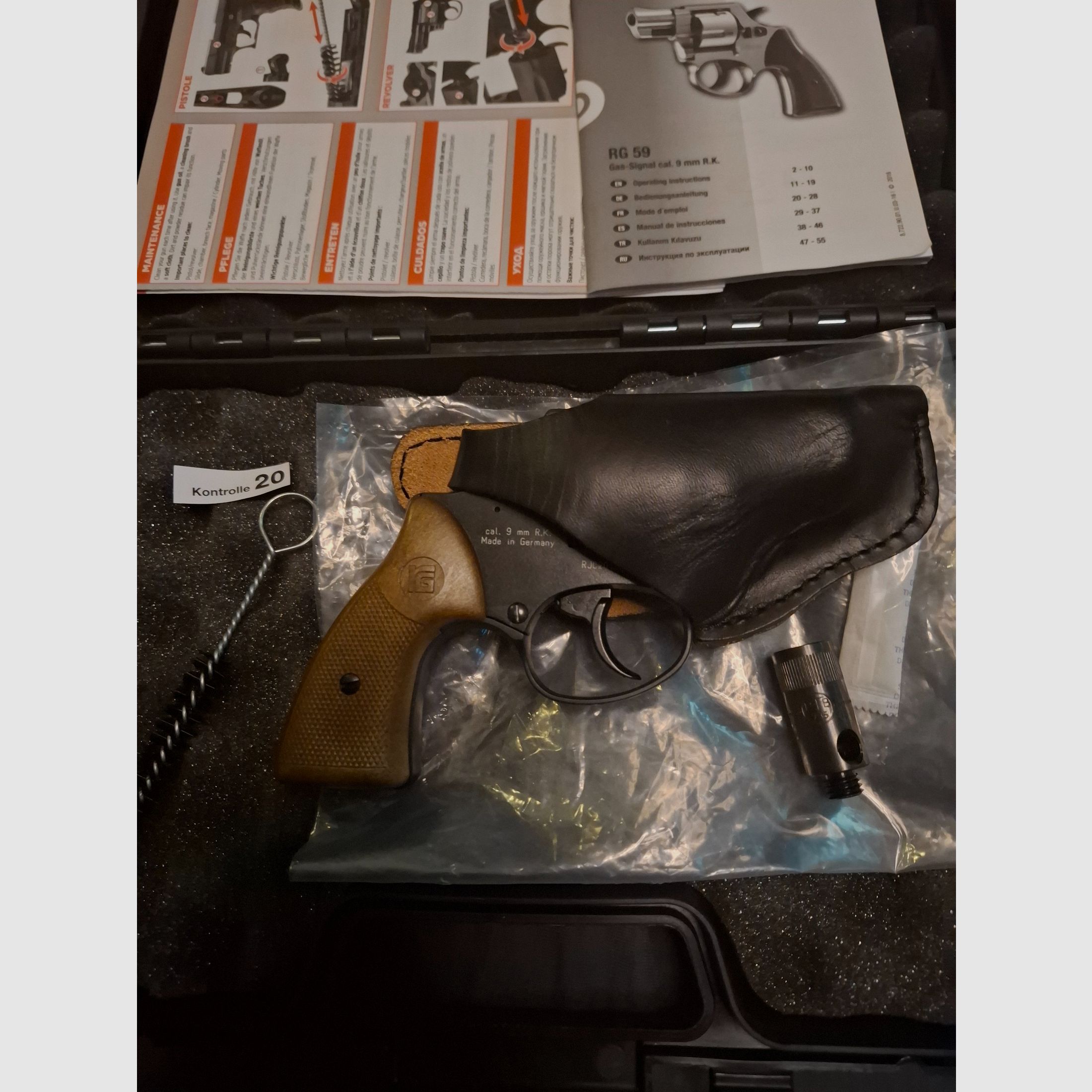 Röhm RG 59  PTB 735  9mm RK mit Lederholster "NEU"