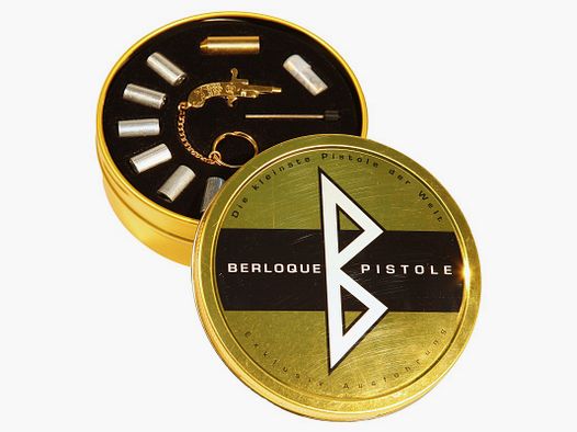 Mini Berloque Schlüsselanhänger Pistole vergoldet