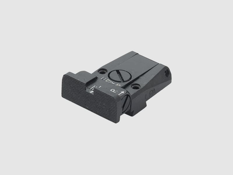 LPA TR28SS07 Mikrometer-Kimme für Walther Q5 Match SF, Black Diamond und Q4 SF O.R. – Schwarzes Visierbild