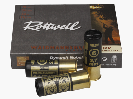 Rottweil Schrotmunition 12/70 Waidmannsheil HV Nr. 6 / 2.7mm 36g.
