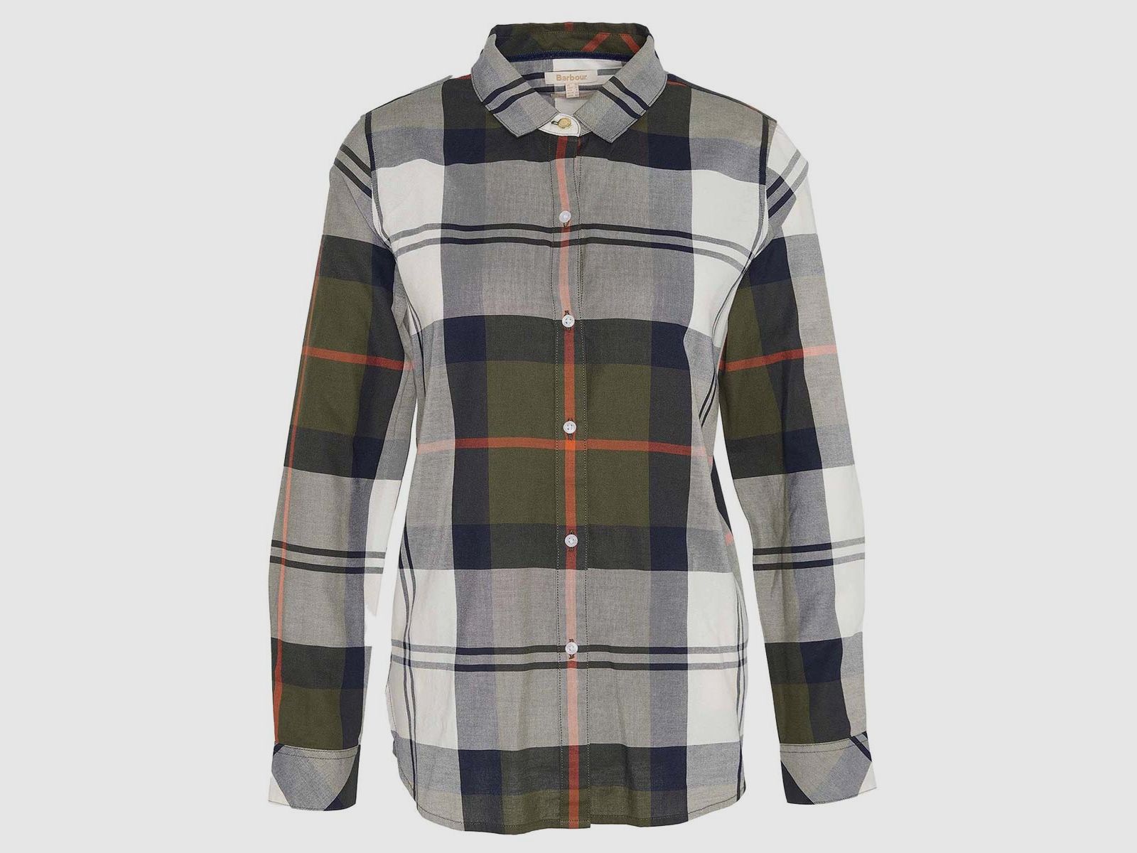Barbour Bluse Moorland Olive/Spiced pumpkin check
