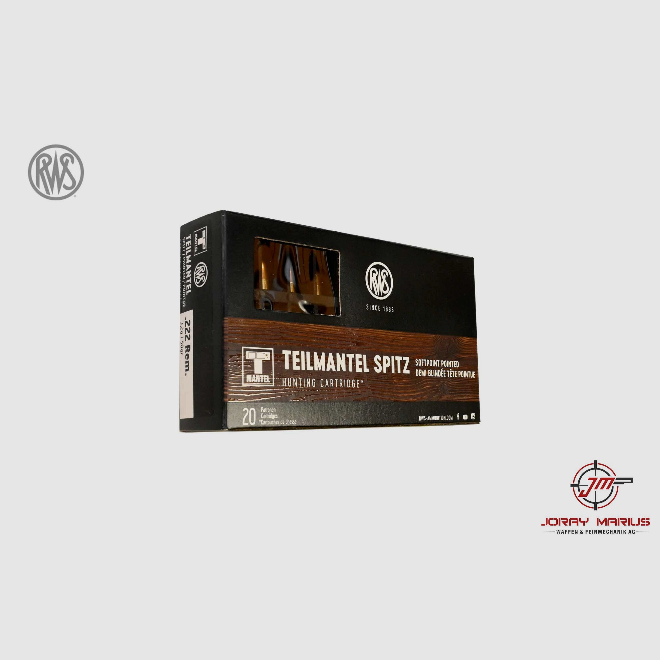 .222 Rem RWS 3.2g 50gr TM Spitz
