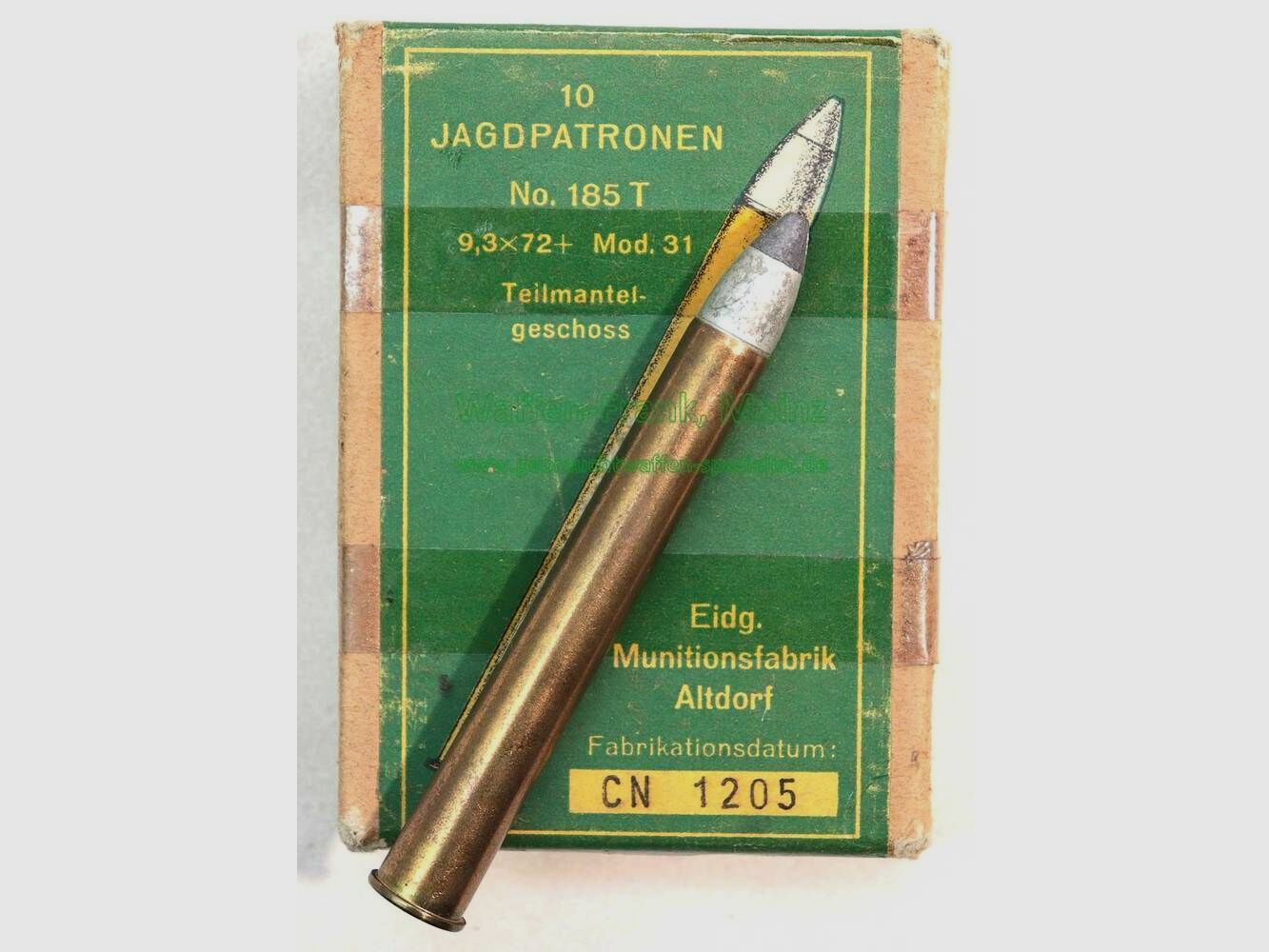 Suisse - Fabricant inconnu cartouches de fusil 9,3x72R