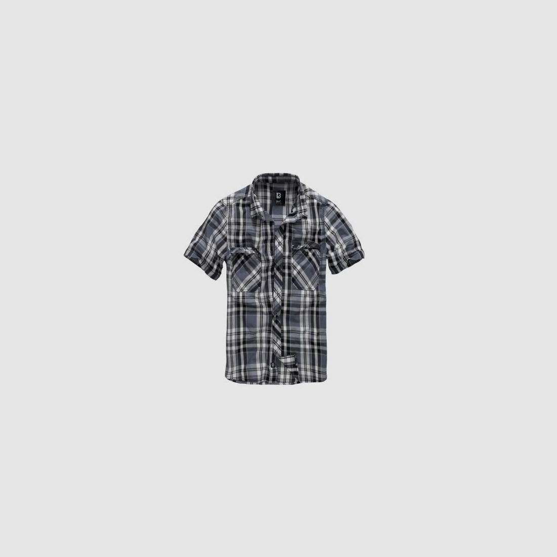 Brandit Herrenhemd Roadstar Shirt Kurzarm Schwarz/Anthrazit S