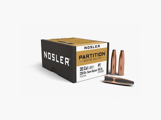NOSLER GESCHOßE 30/308 220 GRS / 14,25 G PARTITION 50 STK
