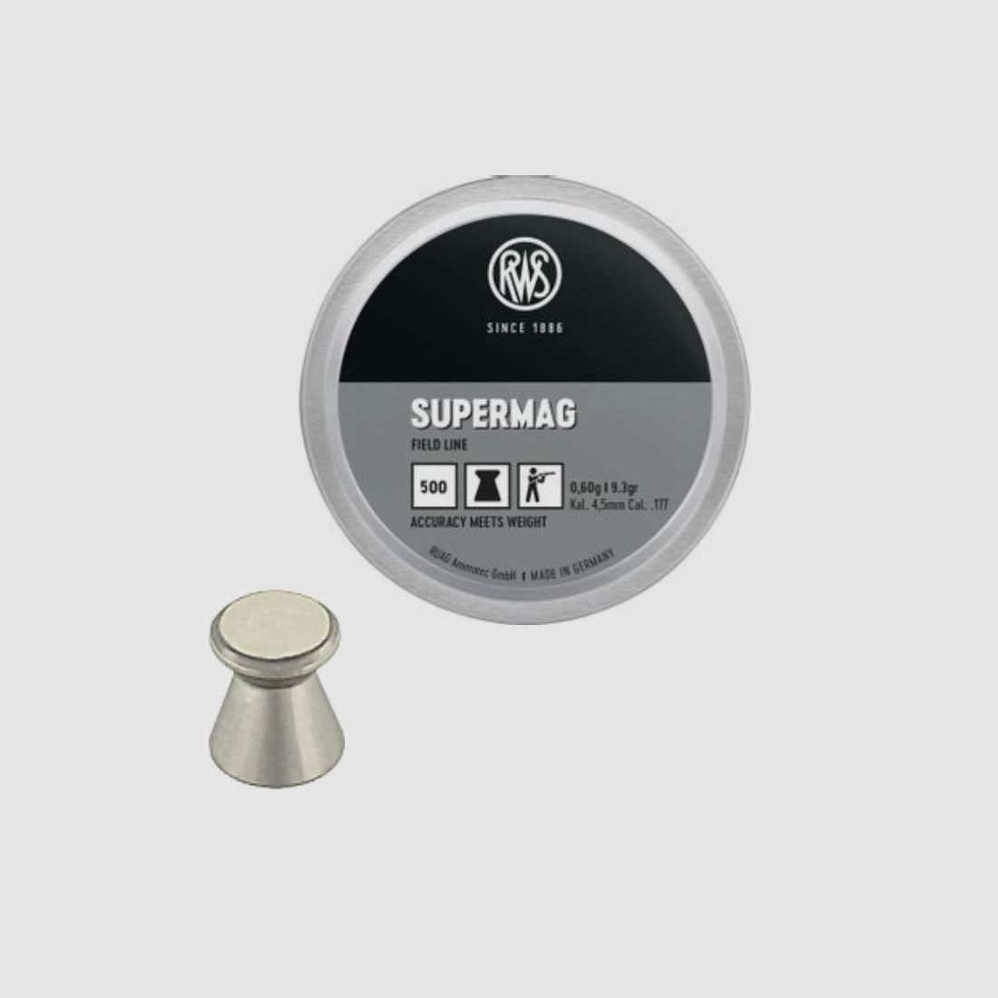 Rws Pallini Supermag caliber 4.5 mm weight 0.60 g