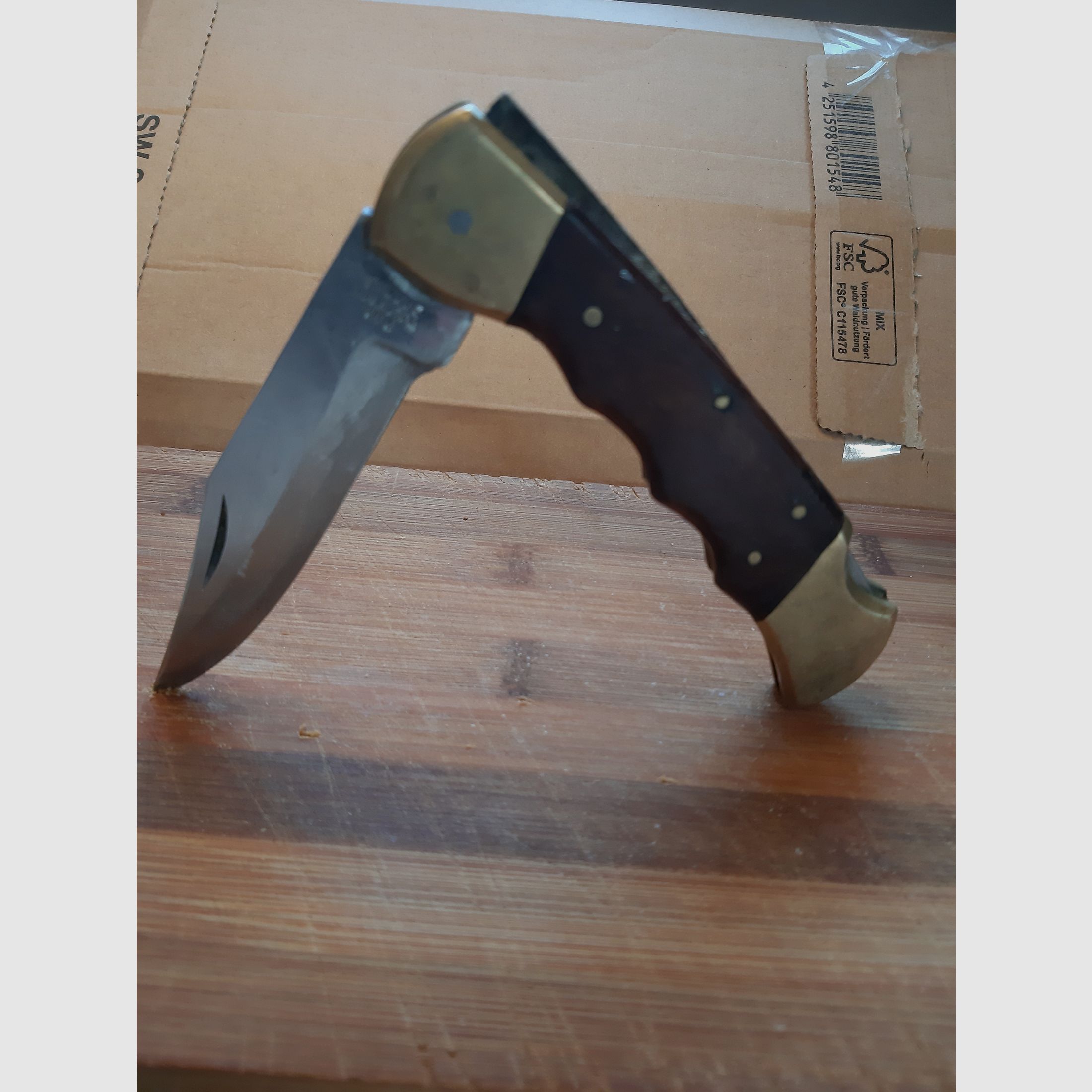 40 ans jeune Herberts JAGDMESSER couteau pliant - CJH 207713 Mécanique TOP + 1, affûtage 4-, Optique (sale)