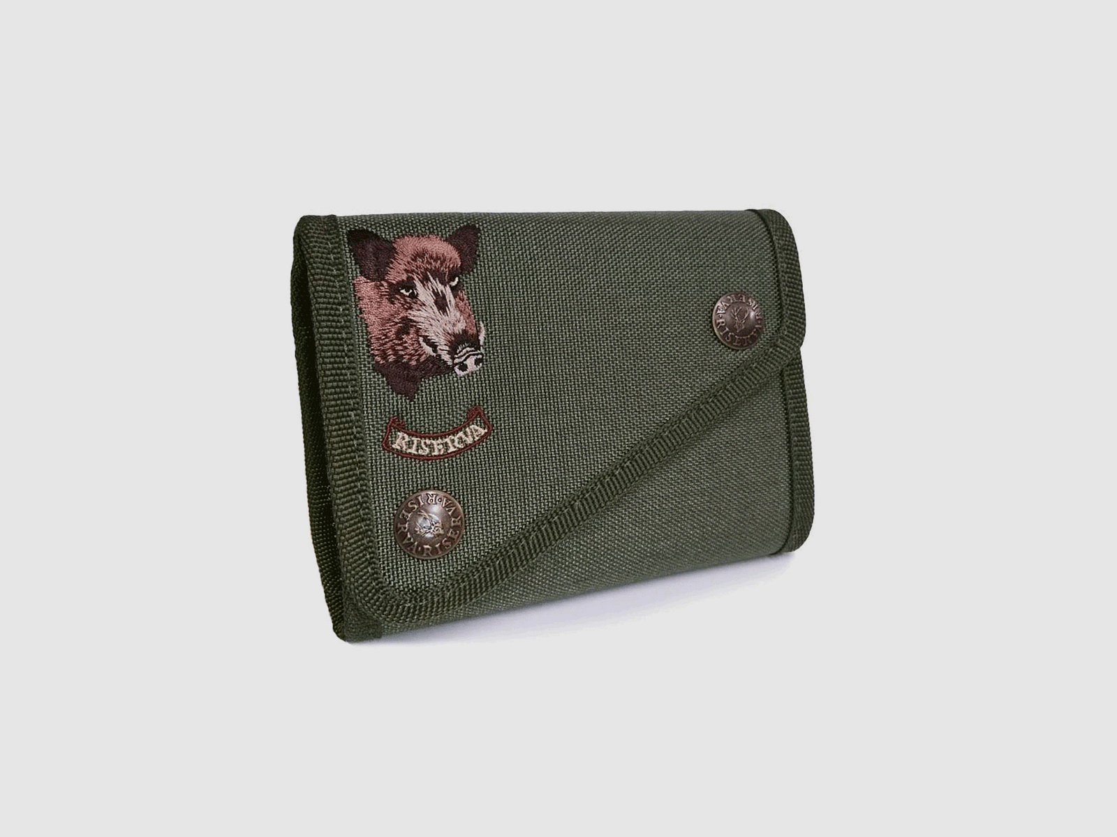 RISERVA – PORTACOLPI DE 11 CELDAS CON BORDADO DE JABALÍ (CORDURA NATURAL), imagen 1 de 2
