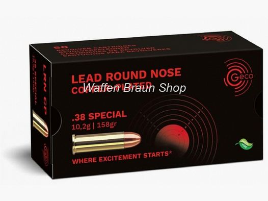 Geco Patronen .38 Spezial 10,2g/158gr CLRN SX 50 STK