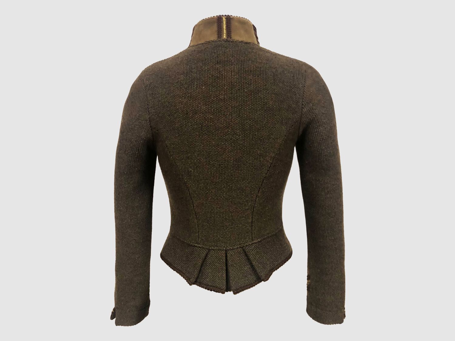 Litzlfelder elegante Damen-Strickjacke mit Schößchen braun