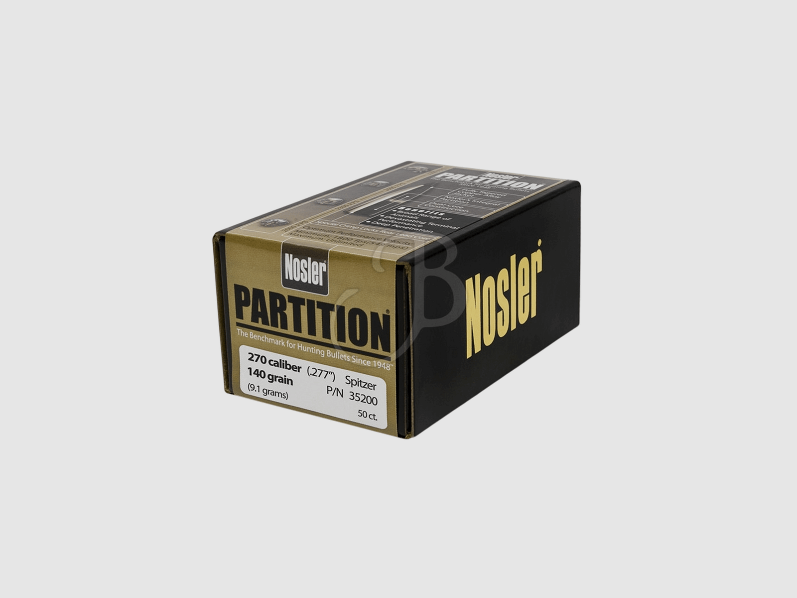 BULLE – NOSLER – PARTITION 270 calibre (.277″) Spitzer 140grain (9.0grammes) (50Pcs)