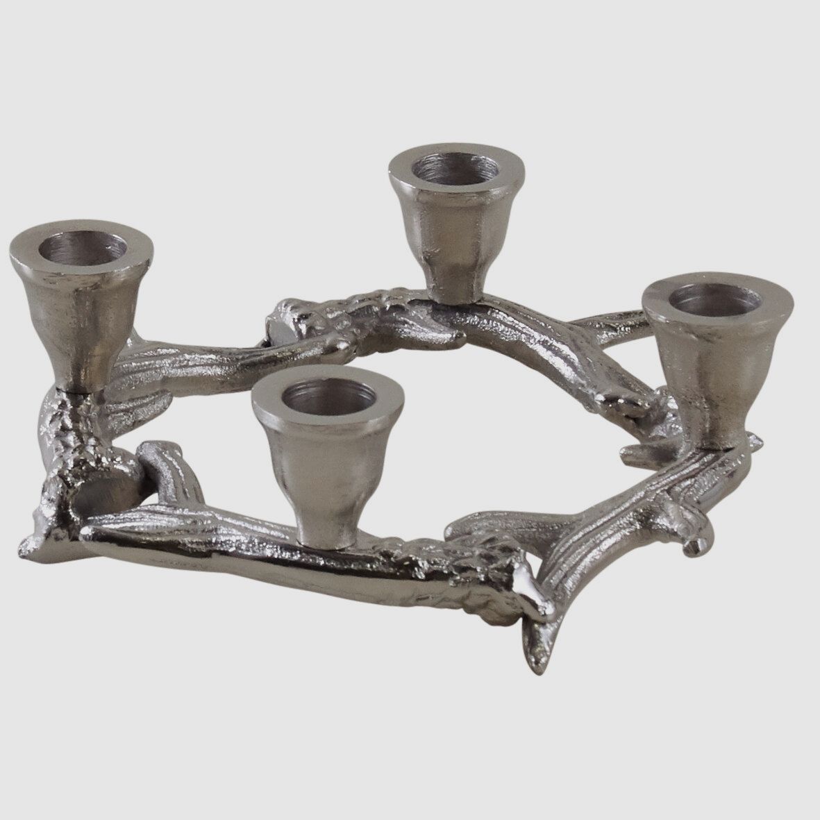 Lovergreen Dekoration Motiv Aluminium Geweih-Kranz Kerzenhalter