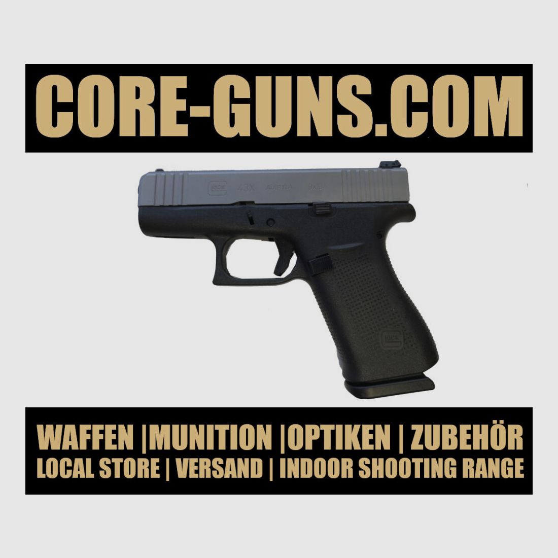 Pistolet Glock GH Glock 43X srebrny zamek 9mm Luger *Obowiązek EWB dostępny od razu