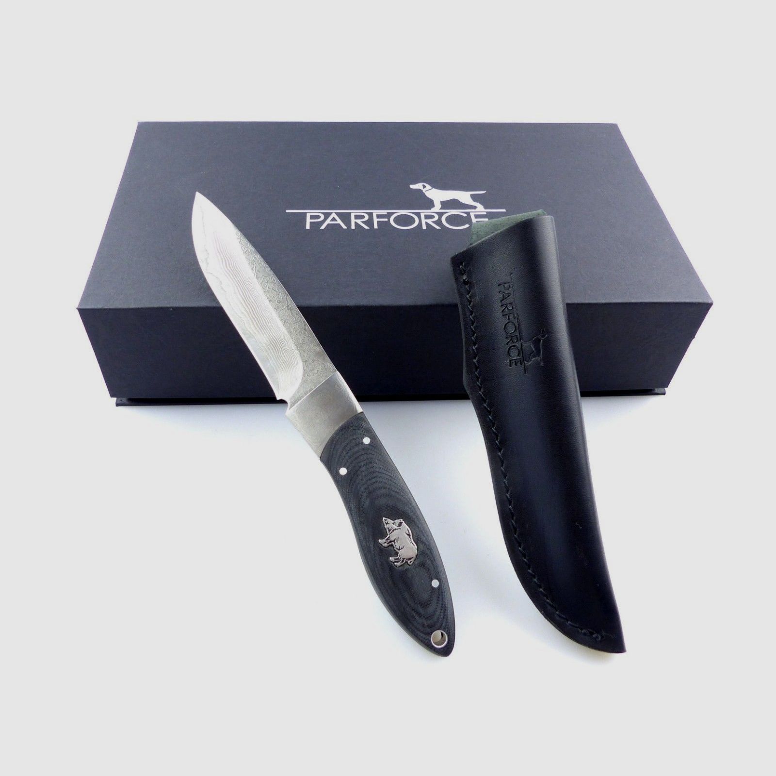 181946 Parforce Outdoormesser Conquista mit Lederscheide in Geschenkbox