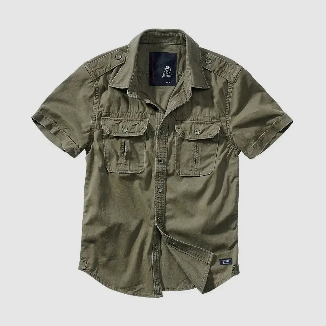 Brandit Brandit Camisa Vintage de Manga Corta - Oliva / M Hombres