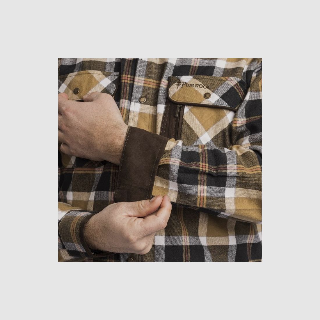 Pinewood Cornwall Shirt 9435 green/brown, image 3 of 4