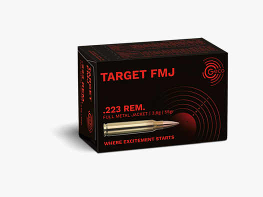 GECO TARGET .223REM - FMJ 55GRS. - 50 CARTOUCHES