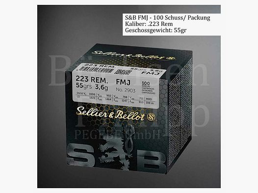 Sellier & Bellot	 .223 Rem 55gr FMJ