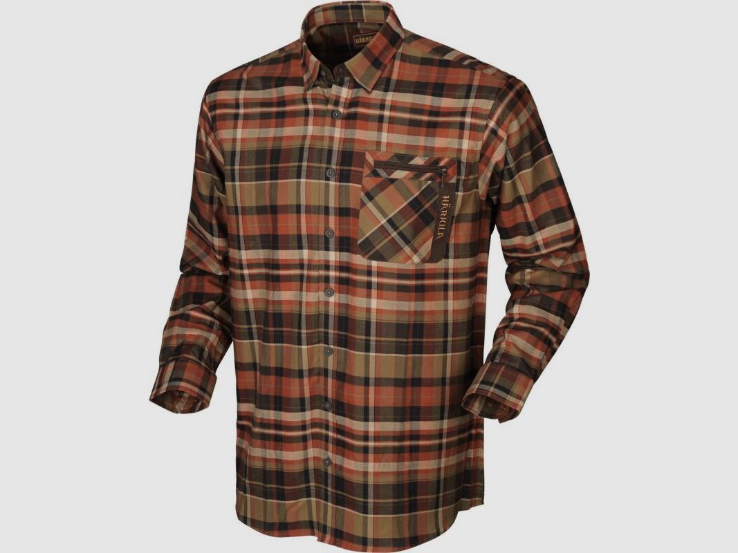 Härkila Newton Hemd Dark burnt orange check