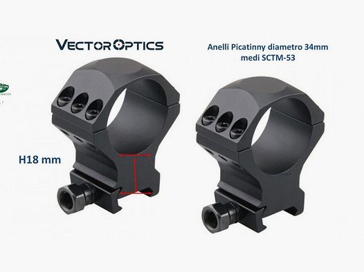 VECTOR OPTICS Picatinny-Ringe Durchmesser 34mm mittel SCTM-53