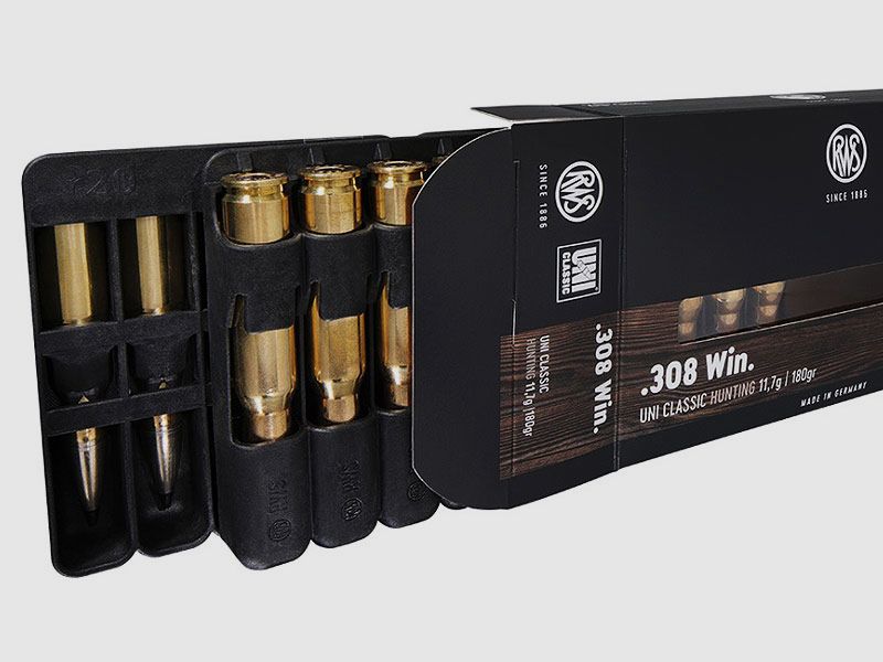 RWS .308 Winchester, UNI-Classic 180grs 1 verpakking (20 schoten à €3,49 per stuk)