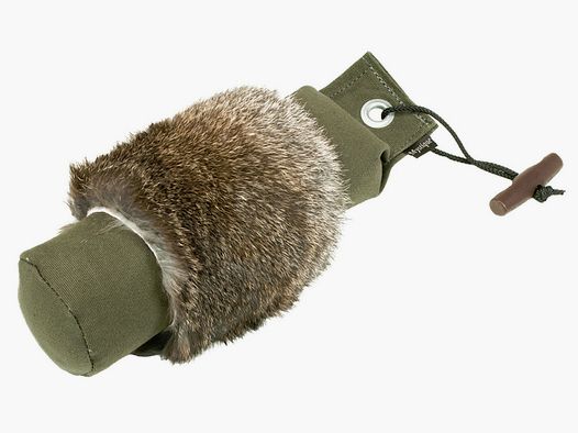 1 x APPORTIERDUMMY khaki / grün mit FELL Gewicht: 250g | sehr robust aus Segeltuch | Apport,Training