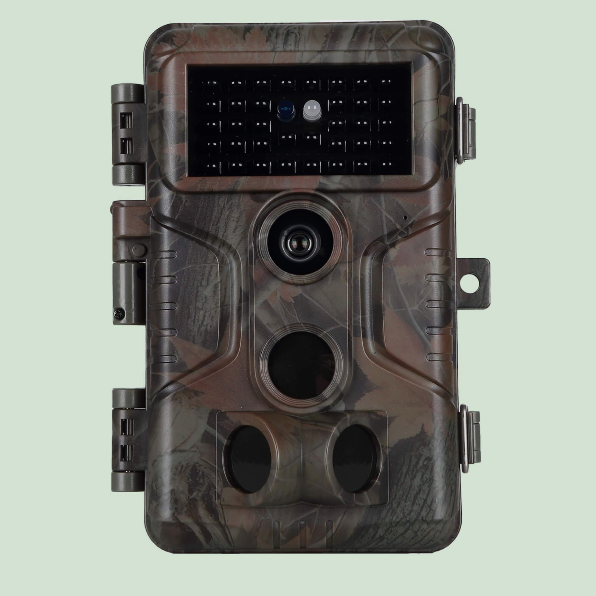 Wildkamera jagd 48MP 1296p Video mit audio und Bewegungsmelder Nachtsicht max. Entfernung bis 100Füße, 0,1s Trigger Geschwindigkeit, Wasserdicht IP66 | A323